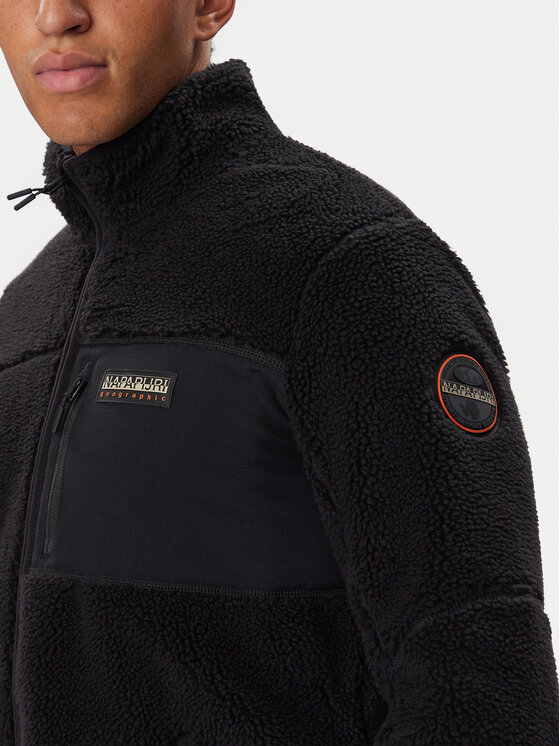 Napapijri Napapijri Флісовий реглан Yupik NP0A8AZU Чорний Regular Fit