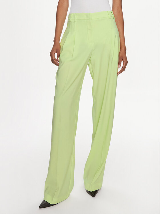 Patrizia Pepe Bavlnené nohavice 8P0598/A6F5-G568 Zelená Wide Leg