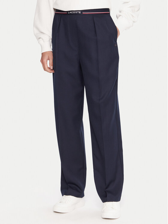 Lacoste Lacoste Pantaloni din material HF5307 Bleumarin Relaxed Fit