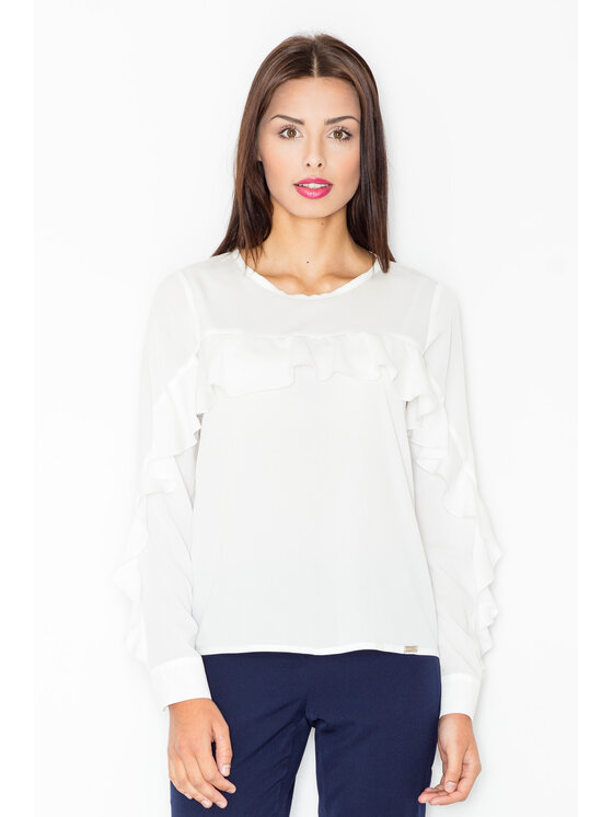 FIGL FIGL Blúzka M466 Écru Regular Fit