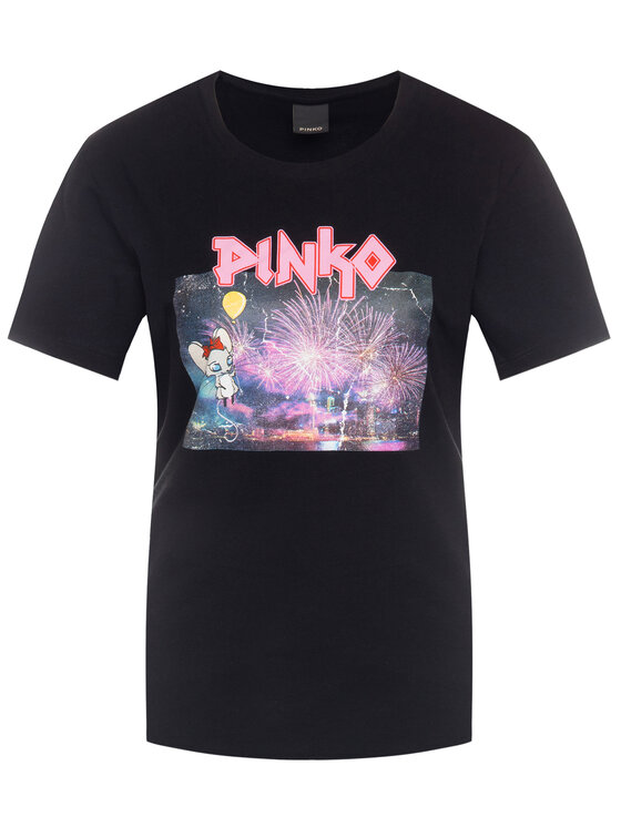 Pinko Pinko T-shirt Savoiardi PE 20 BLK01 1G14WW Y5BD Nero Regular Fit