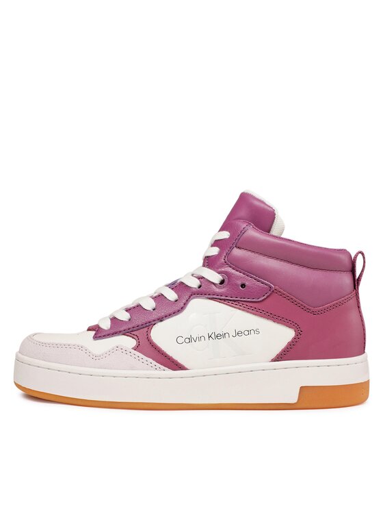 Calvin Klein Jeans Calvin Klein Jeans Sneakersy Basket Cupsole Mid Lth Mono YW0YW00877 Fialová