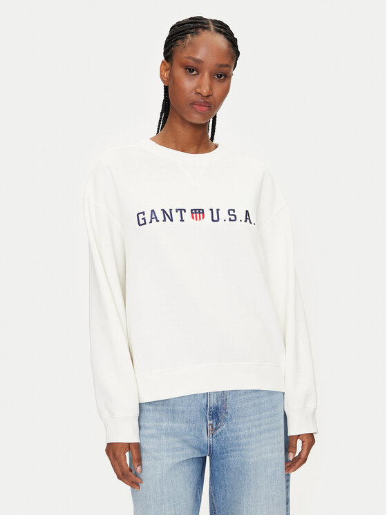 Gant Mikina 4200577 Biela Regular Fit