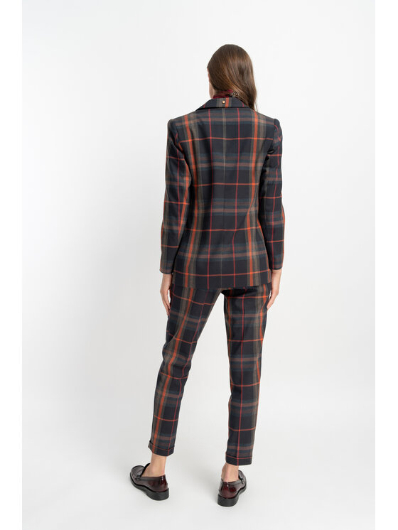 CLICK CLICK Bavlnené nohavice 30-314 Bordová Skinny Fit