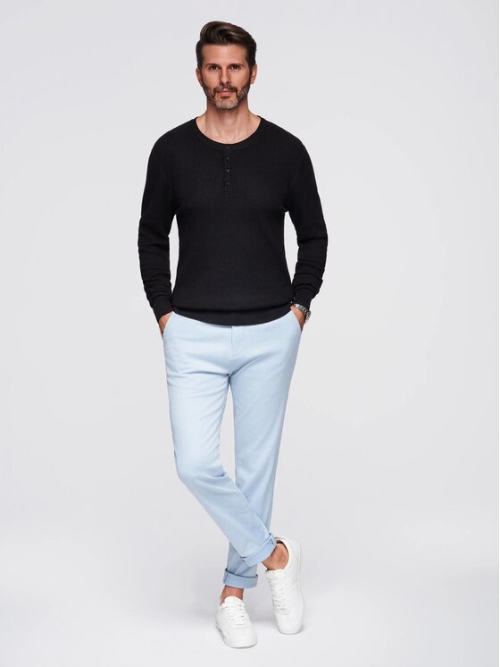 Ombre Ombre Sweter OM-SWSW-0182 Czarny Regular Fit
