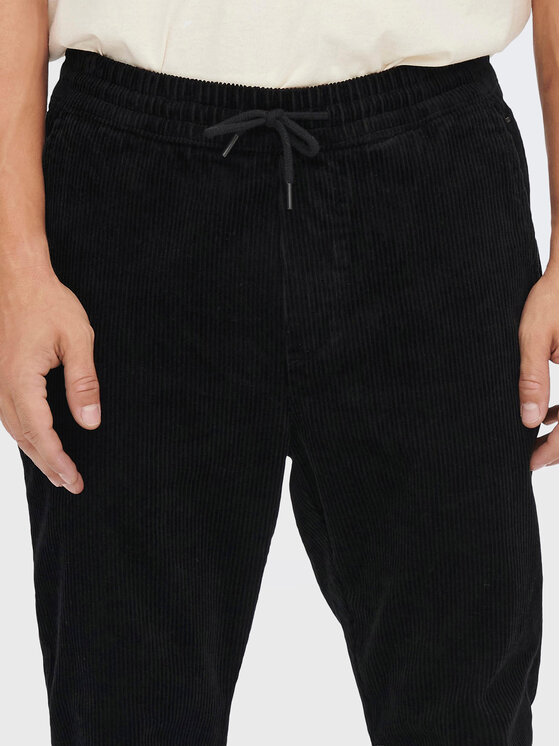 Only & Sons Only & Sons Pantaloni di tessuto Linus 22019912 Nero Tapered Fit