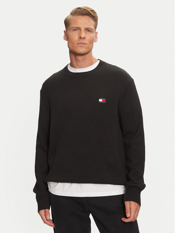 Tommy Jeans Tommy Jeans Πουλόβερ Badge DM0DM20706 Μαύρο Regular Fit