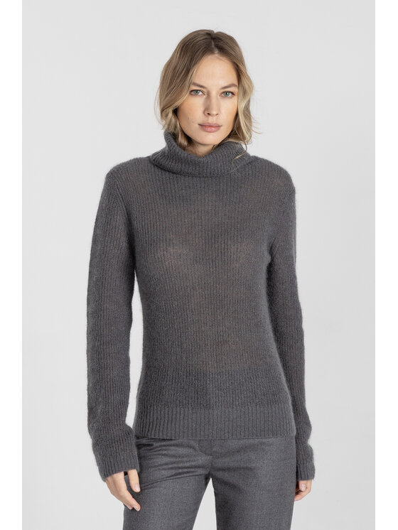 Deni Cler Milano Deni Cler Milano Sweter T-DC-S481-E5-95-88-1 Szary Regular Fit
