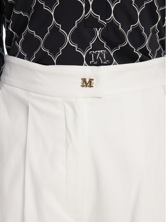 Max Mara Beachwear Max Mara Beachwear Bermuda kratke hlače Sultano 2516141019 Bela Relaxed Fit