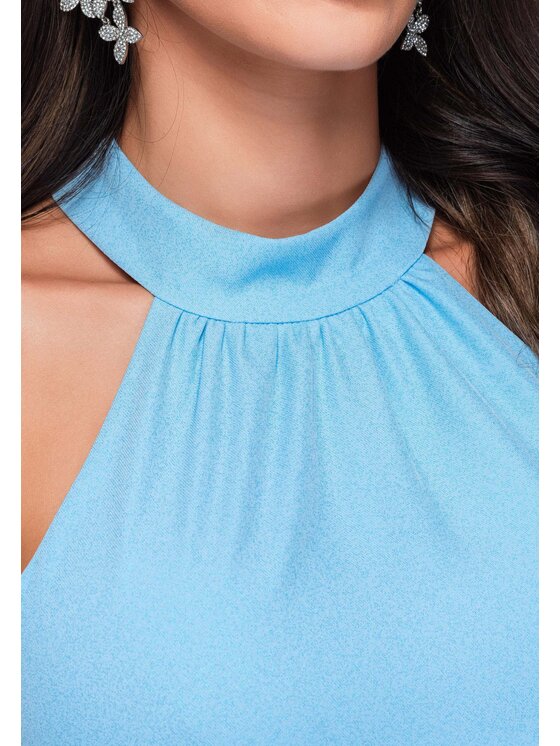 Ombre Ombre Sukienka wieczorowa LA-OM-DLR411 Niebieski Regular Fit