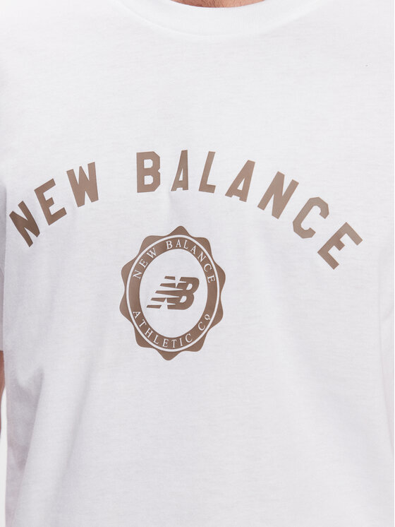 New Balance New Balance Tričko Sport Seasonal Graphic MT31904 Biela Relaxed Fit