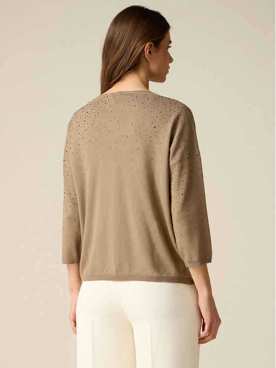 Oltre Oltre Sweter M112E002112N015 Zielony Regular Fit
