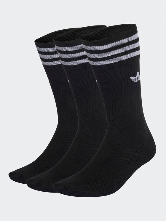 adidas adidas Garās zeķes Solid Crew Sock S21490 Melns