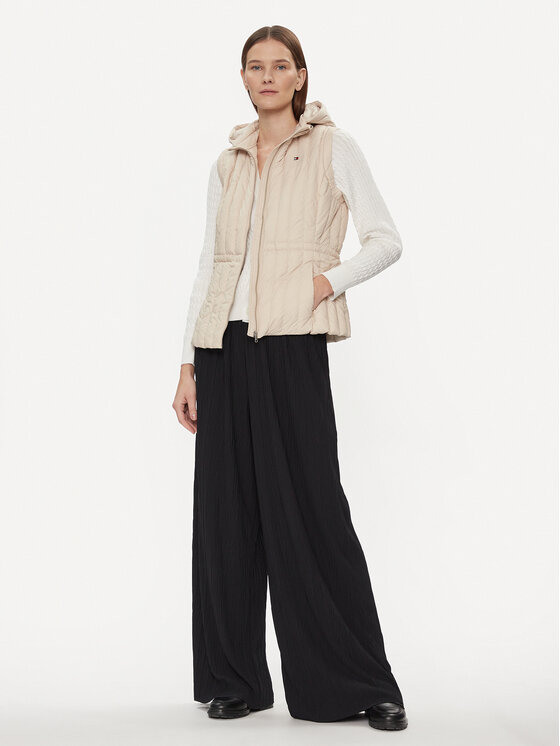 Tommy Hilfiger Tommy Hilfiger Жилетка за костюм Feminine Lw Down Vest WW0WW40485 Бежов Slim Fit