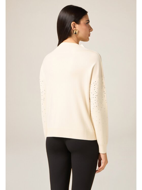 Oltre Oltre Sweter M382J005126N011 Biały Regular Fit