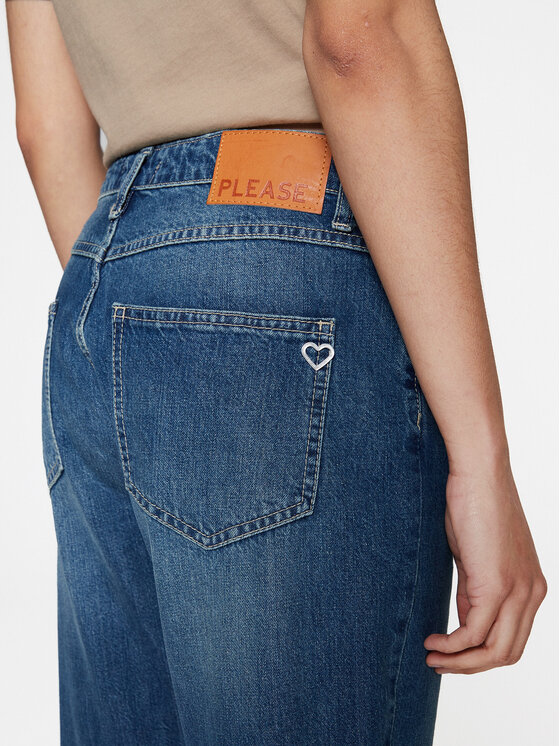 Please Please Jeans hlače P2Y8EH0NOU Mornarsko modra Regular Fit
