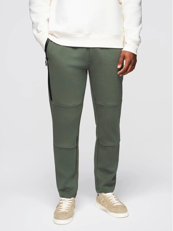 Ombre Ombre Spodnie dresowe OM-PASK-0281 Zielony Regular Fit