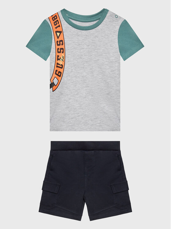 Guess Guess Set majica, sportske kratke hlače I3RG17 K9ND0 Šarena Regular Fit