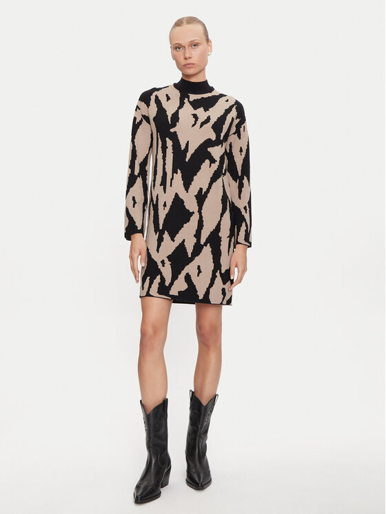 Vero Moda Vero Moda Kootud kleit Gold New Art 10311362 Beež Loose Fit