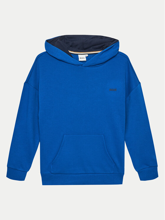 BOSS Boss Pulóver J50714 D Kék Loose Fit