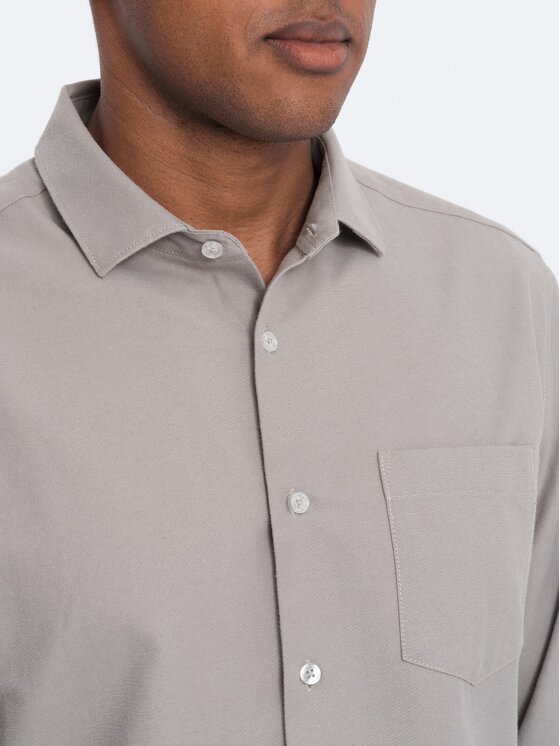 Ombre Ombre Koszula OM-SHCS-0148 Szary Regular Fit
