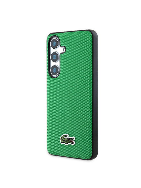 Etui na telefon Lacoste, Zielone, Iconic Petit Pique Woven Logo CBDY Strap MagSafe