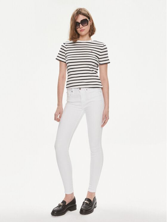 Tommy Hilfiger Tommy Hilfiger Jeans hlače WW0WW41295 Bela Skinny Fit