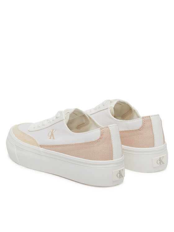 Calvin Klein Jeans Calvin Klein Jeans Sneakersy Vulc Flatform Low Cv Mix Mg YW0YW01770 Biały