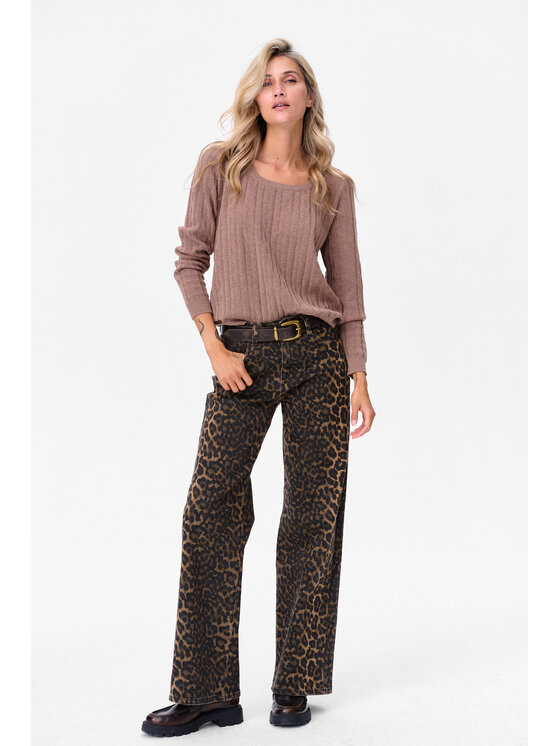 blue shadow blue shadow Sweter Kalia Brązowy Regular Fit