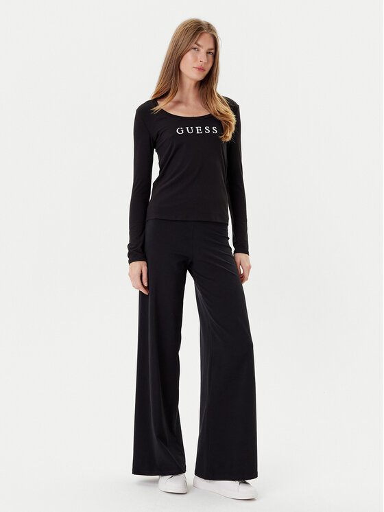 Guess Guess Bluză O5RI00 KBBU1 Negru Regular Fit