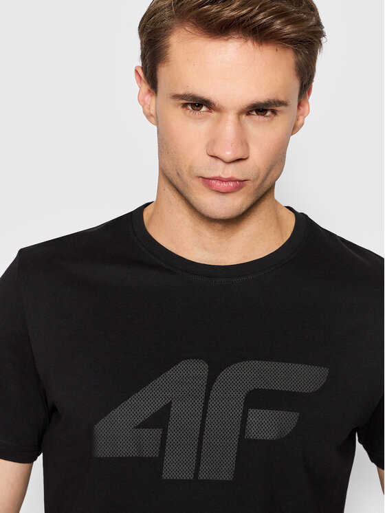 4F 4F T-Shirt H4L22-TSM353 Czarny Regular Fit
