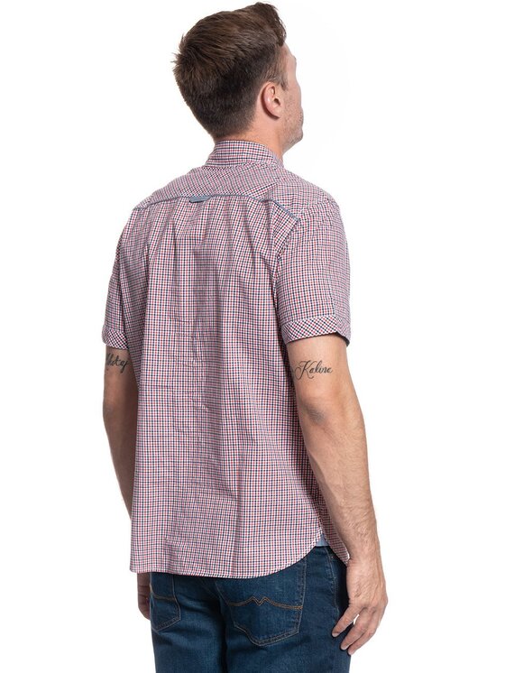 Mustang Mustang Camicia COLLIN CHECK SHIRT Rosso Regular Fit