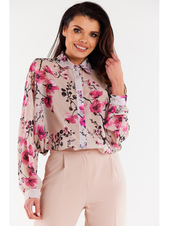 Awama Awama Sukienka letnia A513 Kolorowy Basic Fit