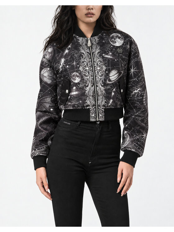 PHILIPP PLEIN PHILIPP PLEIN Kurtka bomber 31131 Czarny Regular Fit