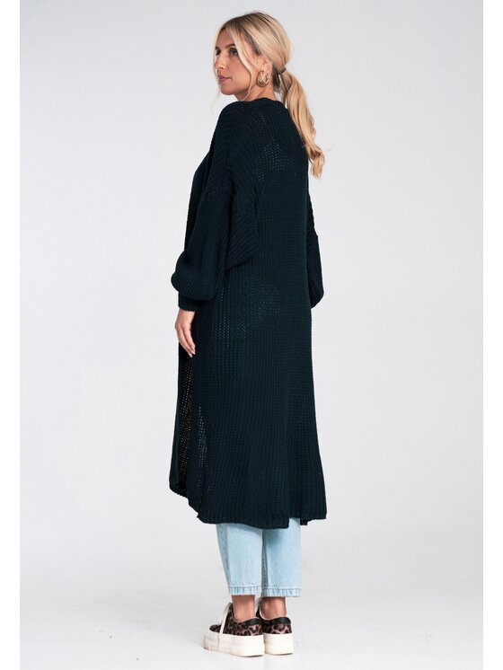 FIGL FIGL Kardigan M1239 Granatowy Regular Fit