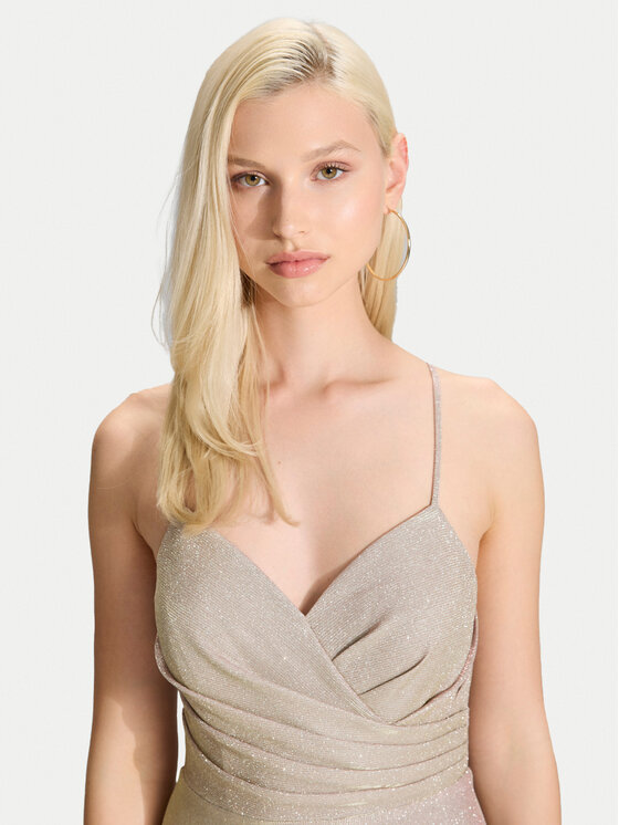 Hey Kyla Hey Kyla Sukienka wieczorowa 5AK044HK Złoty Regular Fit
