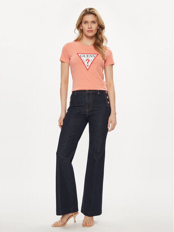 Guess Guess Tricou W1YI1B I3Z14 Coral Slim Fit