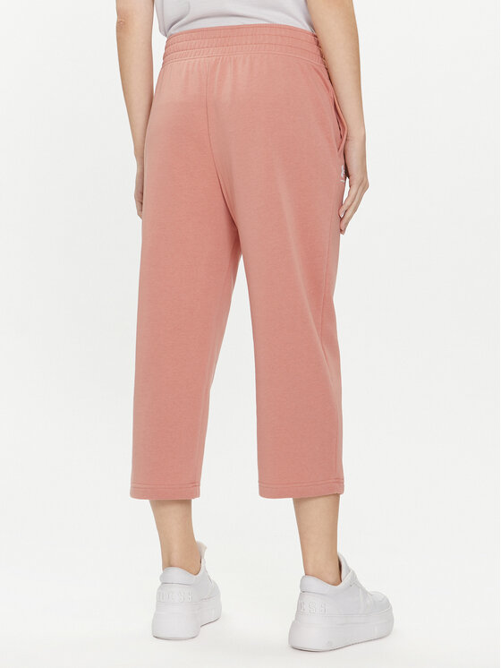 Under Armour Under Armour Sportinės kelnės Ua Rival Terry Crop Wide Leg 1382737-696 Rožinė Loose Fit