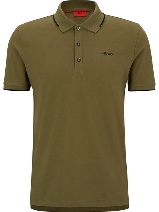 HUGO Hugo Polokošile Dinoso222 Khaki Slim Fit