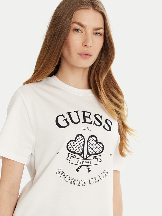 Guess Guess Tričko V5GI04 I3Z14 Biela Regular Fit