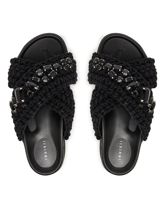 Inuikii Inuikii Papucs Woven Stones Platform 1004.005.0043 Fekete