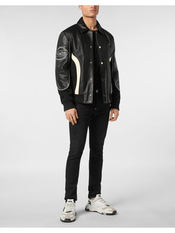 PHILIPP PLEIN PHILIPP PLEIN Kurtka bomber 24367 Czarny Regular Fit