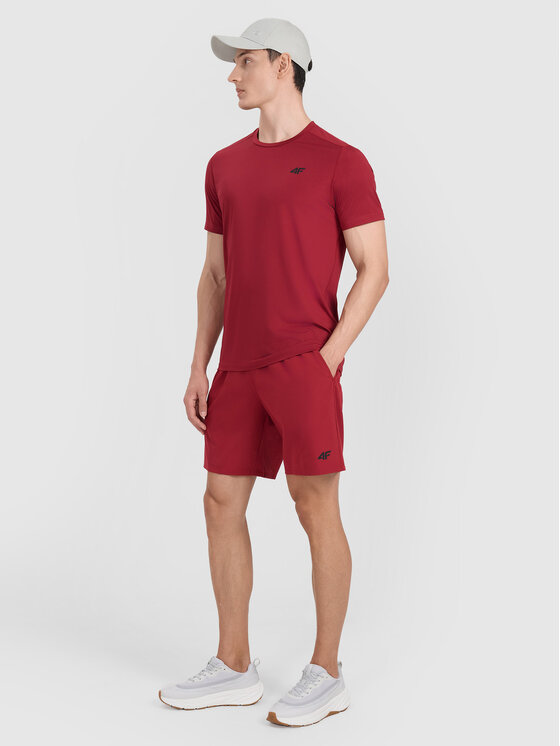 4F 4F Szorty sportowe MULTI ACTIVE Czerwony ciemny Regular Fit