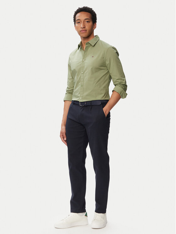 Tommy Jeans Tommy Jeans Риза Original DM0DM04405 Зелен Slim Fit