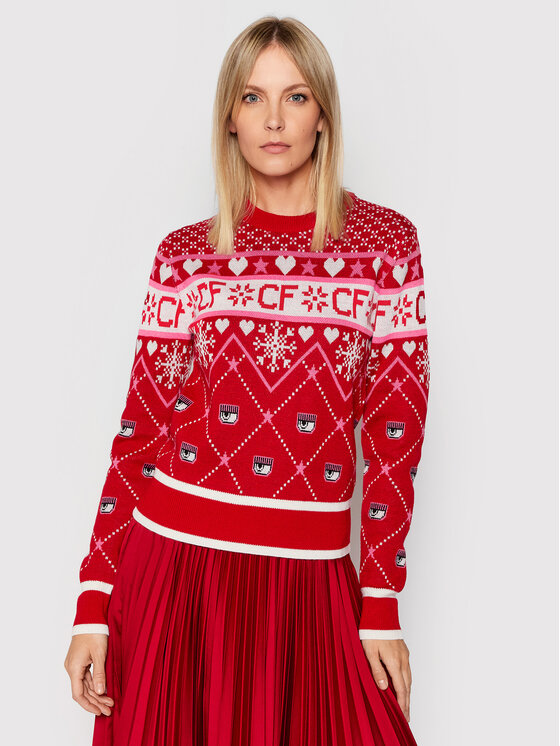 Chiara Ferragni Chiara Ferragni Светр 71CBFM25 Червоний Regular Fit