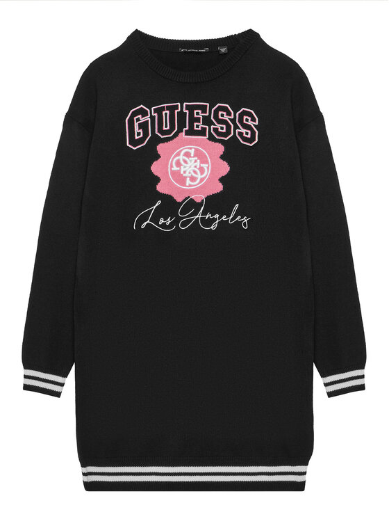 Guess Guess Trikotažinė suknelė J5YK09 Z3OF0 Juoda Regular Fit