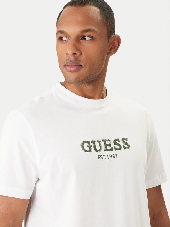 Guess Guess Marškinėliai M6GI16 K3032 Balta Regular Fit