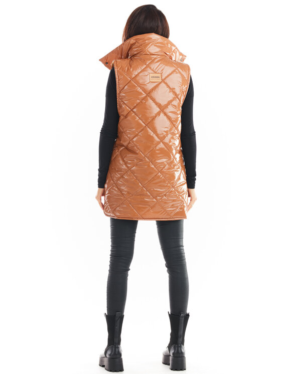 Awama Awama Bezrękawnik A383 Beżowy Basic Fit