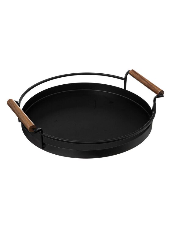 MIAhome MIAhome Taca metalowa okrągła czarna Ø 36 cm Czarny