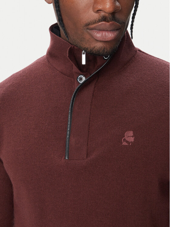 KARL LAGERFELD KARL LAGERFELD Sweter 655005 564399 Bordowy Regular Fit